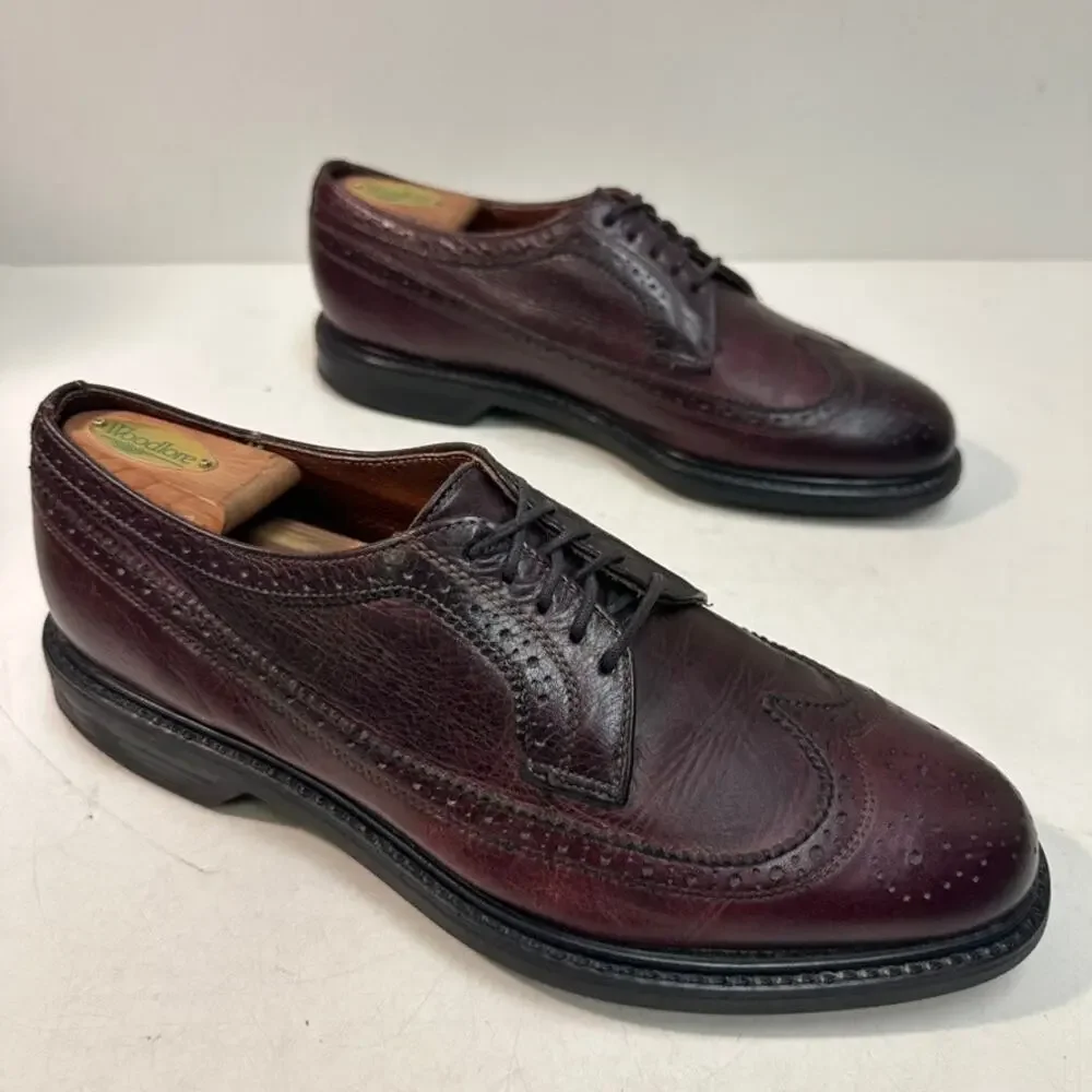 VGUC Rancourt & Co. x Sperry Burgundy Wingtip Longwing Maine USA 10 Narrow (S)